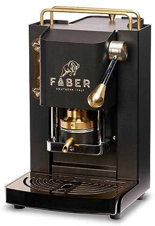 FABER COFFEE MACHINES | Modello Pro Mini Deluxe | Macchina caffe a cialde ese 44mm | | Pressacialda in ottone regolabile (MAT BLACK)