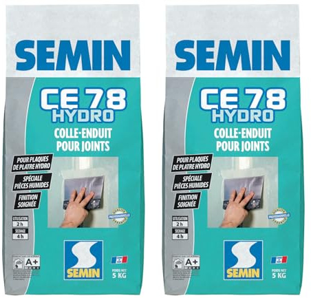 Semin Enduit pour Joint CE 78 Hydro - Poudre - Sac de 5 kg (Lot de 2)