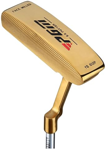 PGM Herren-Linkshänder-Putter – 950 Stahlschaft, Edelstahlkopf – Einfache Flop-Schläge (Gold)
