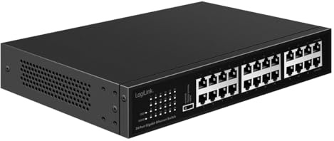 Commutateur réseau Gigabit Ethernet 24 Ports pour Montage 19 ou comme commutateur de Bureau