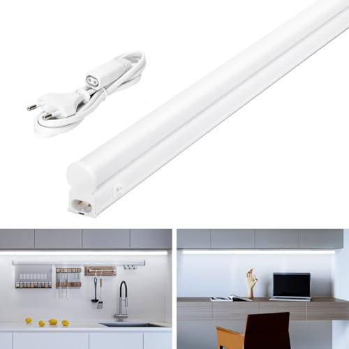 Aigostar Luz Bajo Mueble Cocina con Interruptor 9W 990lm Luz LED Armario, 230V Blanca Fria 6500K, Luces para Vestidor Tira LED Armario 572 * 23 * 34mm
