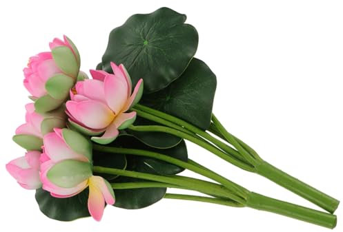 MAGICLULU 2 Stück Simulation Lotus Dekoration Weiß Künstliche Mädchen Vorschlag Seerosen Pflanzen Künstliche Lotus Dekoration Künstliche Stiele Pfingstrosen Eva Braut Rosa Gefälschter