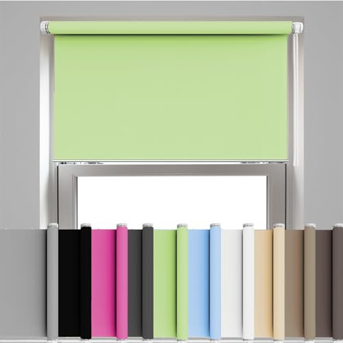 Fensterrollo Rollo 75 x 130 cm Hitzeschutz, Sichtschutz, Ohne Bohren Rollo Seitenzugrollo Verdunkelung für Fenster und tür, Grün