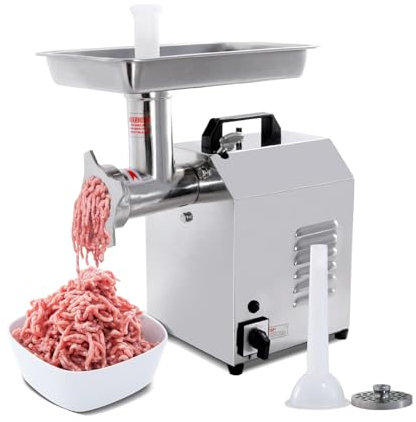 EASYROSE Meat Grinder Electric Sausage Maker Machine 80KG/Hr Stainless Steel Meat Mincer Machine with Nozzles Attachment #8 for Home & Commercial Use(TC8)