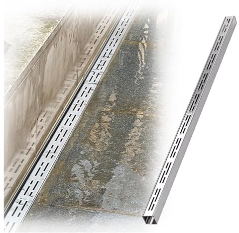 HDYZJQ Entwässerungsrinne Schmaler Kanalablauf im 2er-Pack, rechteckiger Duschbodenablauf/Entwässerungsgrabenkanal-Set, unterirdisches Dachrinnen-Entwässerungssystem aus Edelstahl(15x8cm (5.9x3.1in))