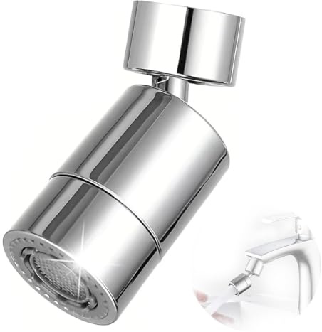 360° Wasserhahn Aufsatz Schwenkbar, M22 Edelstahl Strahlregler, Perlatoren für Wasserhähne, Wasserhahn Sieb, Wassersparender Sieb Strahlregler für Familien, Hotels, Öffentliche Einrichtungen
