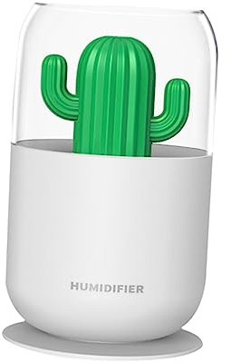ANDRESLAD Rechargeable Cactus Air Humidifier Small Led Night Light Tabletop for Office Bedroom