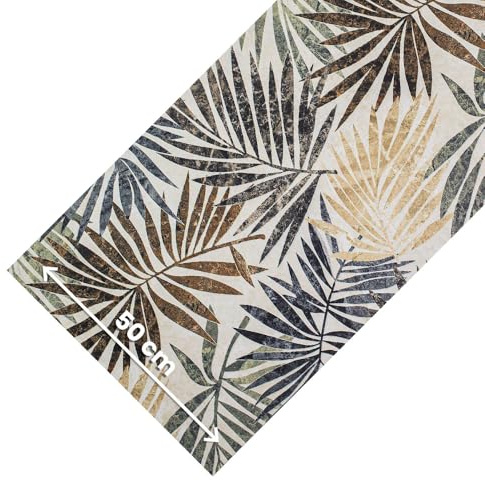 OLIVO.shop Tappeto Cucina Antiscivolo Lavabile, Passatoia Cucina Pvc, Tappeto Corsia per Cucina, Tappeto Cucina in Pvc Gomma JOKE (TROPICAL, 50x180 cm)
