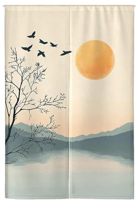 Küchenvorhänge Blaue Tierorange Küchenvorhänge Polyester Scheibengardinen Waschbar Raumteiler Vorhang Vorhänge Kurz Langlebig Vorhang Tür Verdickung Türvorhänge Door Curtain 90x200cm