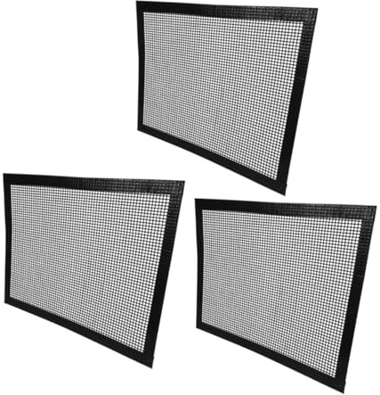 Alipis 3 piezas Alfombrillas para Barbacoa de Malla Antiadherentes Resistentes al Calor con Distribución Uniforme para Parrilla Exterior y Horno Reutilizable