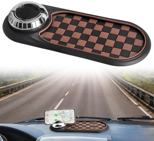 lrgnixs Support de téléphone portable universel antidérapant pour tableau de bord - Multifonction - Rotation à 360° - Avec disque de stationnement numérique - Support de téléphone portable pour