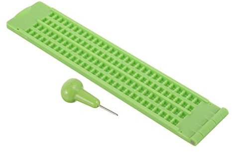 SMASOLO Kit Tavoletta Braille Righe Celle in Plastica Resistente per Scrittura Non Vedenti con Punteruolo Semplice da Usare per Apprendimento e Uso Duraturo