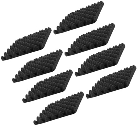 Soundproof Cotton Wall Panels 8pcs Self Adhesive for Studios | Black Finish, Easy Installation for Home Theaters and Recording Spaces, Sound Absorption