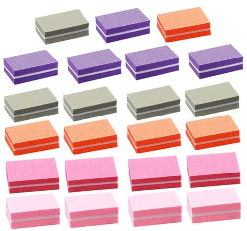 SOIMISS 50stücke Gebogene Nagelfeile und Nagelpuffer Nagelfeilen Acrylnägel und Nagelverlängerung Inklusive Schleif und Polierfeilen für Maniküre und Pediküre