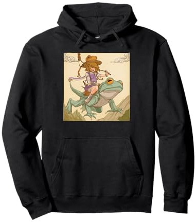 Camiseta Dreamy Anime Girl and Frog - Caprichosa Kawaii Frogcore Sudadera con Capucha