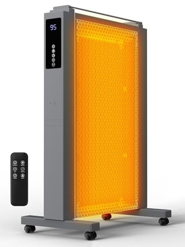 Uthfy 1500w Space Heaters for Indoor Use，35 Inch Convection Heaters for Indoor Use, 3 Sides Heating, 12H Timer, Temperature Adjustable 50-95℉, Remote, Tip-Over & Overheat Protection