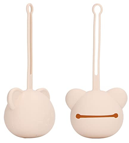 Fdit Graziosa Scatola per Ciuccio in Silicone/supporto per Coperchio a Prova di Sbavature per Neonati, Comoda per i Viaggi, Silicone Bianco, (Colore del tè al latte)