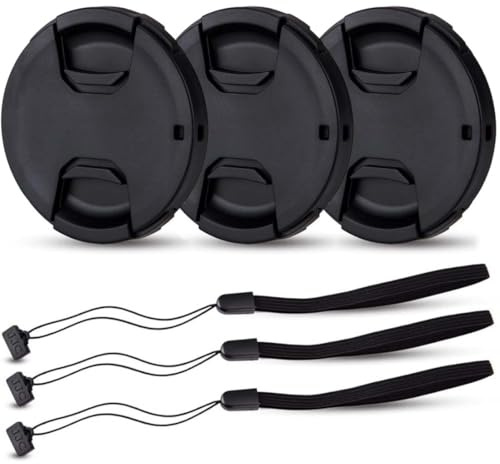 Quesuc 3 Pcs 55Mm Bouchon D'Objectif Cache Capuchon Pour Nikon D3500 D3400 D5600 D7500 Avec Af-P 18-55Mm Objectif Kit Pour Sony A7 A7Ii A7Iii A7Iv Avec Fe 28-70Mm Objectif Kit Et Autres Objectifs 55Mm