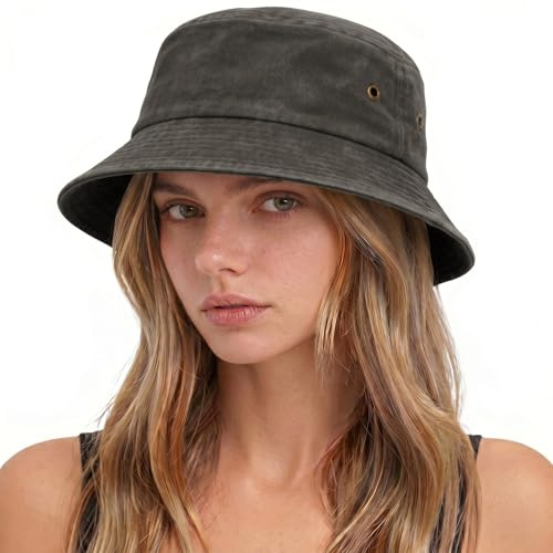 Voqeen Fischerhut Damen Baumwolle Sonnenhut UV-Schutz Sommer Bucket Hat Unisex Faltbarer Fischerhüte Herren Strand Outdoor
