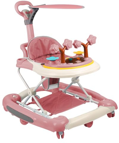 Lauflernhilfe für Babys, mitwachsend, 3-in-1, Lauflernhilfe für Babys, mit Universalrad, höhenverstellbar, von 6 bis 18 Monaten (3-in-1, 67 x 72 x 92 cm, Rosa)