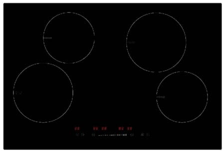Cookology Essentials 77cm Electric Induction Hob - with 4 Zones - Black
