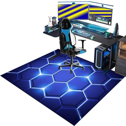Gamingstolsmatta, golvspelmatta för hårda golv, kontorsstolsmatta, golvmatta kontorsstol, golvmatta för fåtölj, halkfri matta under kontorsstol 120 x 140 cm