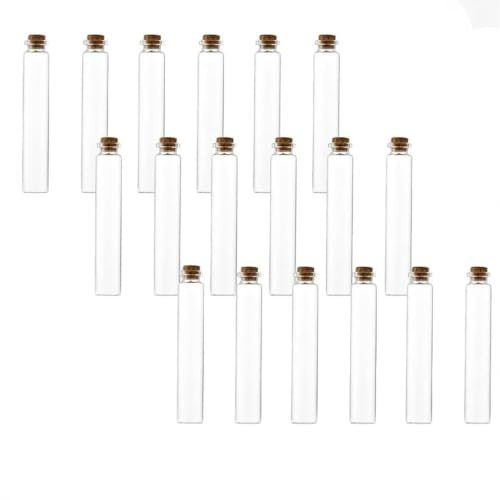 18 Stück 30ml Glasröhrchen Mit Korken 22x120mm Reagenzgläser Transparent | Reagenzglas, Vase, Für, Blumen, Gewürze, Liquids, Dekoration, qualitaet, robust, praktisch, kompakt, ergonomisch