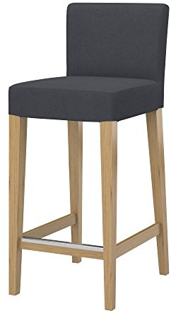 Soferia Stuhlhusse Kompatibel Mit Henriksdal Barhocker Stuhlbezug Stuhl Cover Kunstleder Lederoptik Wasserabweisend Pflegeleicht Antiallergisch Eco Leather Grau Anthrazit