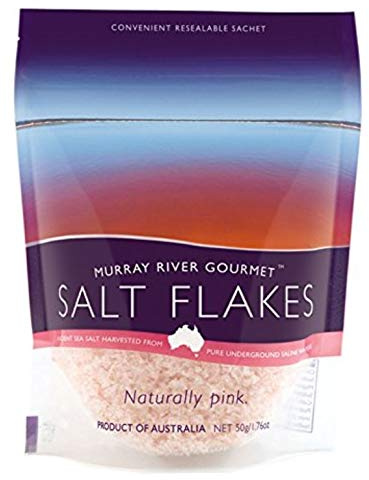 Murray River salt flakes 1.76 oz Taster Bag of pure natural pink low sodium chef preferred finishing salt 100% natural and pure rich in minerals and enzymes.