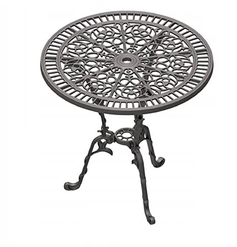 GICOR Tisch Gartentisch Balkontisch Terrassentisch Kaffeetisch rund Gusseisen 75 cm | Robuste Konstruktion aus Gusseisen, ideal für Garten, Terrasse und Innenhof, pflegeleicht und langlebig bei jedem Wetter
