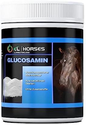 Kräuterland Glucosamin Pulver für Pferde 1kg hochdosierte Glucosaminsulfat | für Gelenkstoffwechsel, Knorpel & Beweglichkeit bei älteren, sportlich beanspruchten oder orthopädisch vorbelasteten Pferden