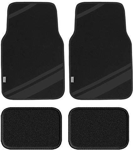 FH Group Car Floor Mats - Carpet Floor Mats for Cars, Universal Fit Automotive Floor Mats, All Purpose Car Floor Mats, Carpet Protector Mat for Most Sedan, SUV, Truck Floor Mats Black