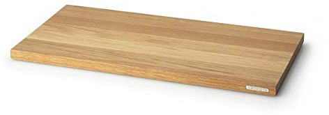 Continenta Skärbräda i ek, 54 x 29 x 2,7 cm, förädlad med olja, köksbräda med säkert stativ, halkfria gummifötter, platsbesparande