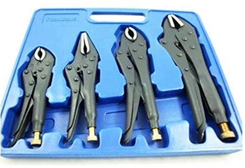 4PC Heavy Duty Black Self Locking Pliers Adjustable Wrench Quick Release