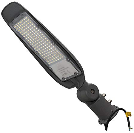 Vetrineinrete® Lampada armatura stradale inclinabile led lampione stradale faro esterno 100 watt luce bianca fredda 6500K IP65 P96