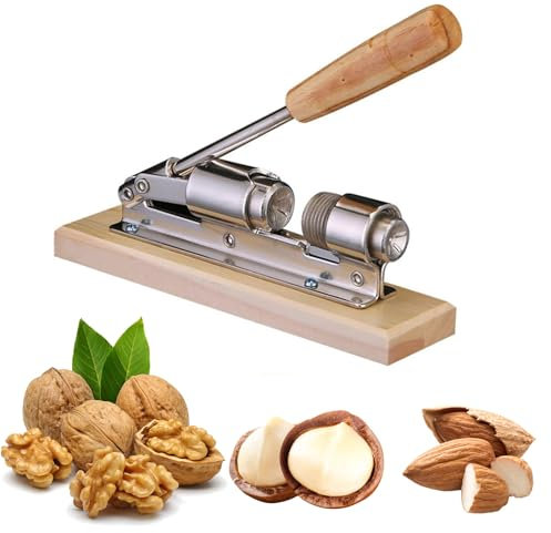 Cascanueces Manual De Metal,Cascanueces De Nueces Alicates De Nueces Herramienta Abridor Con Mango De Base De Madera Cascanueces Manual De Metal Y Madera Para Nueces, Avellanas, Nueces De Almendra