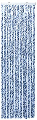 Tidyard Insect Curtain Fly Bug Screens Curtains For Doorways Divider or Window Curtain Panel with Hooks Blue and White 56x200 cm Chenille