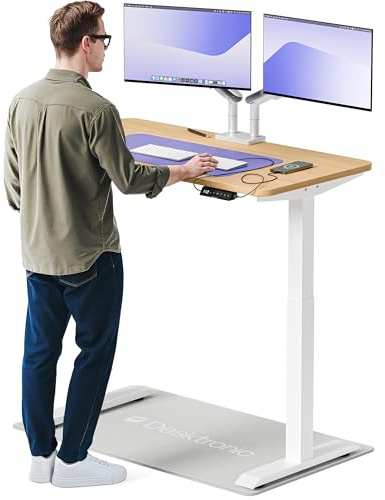 Desktronic Homeone Höhenverstellbarer Schreibtisch 120 × 60 cm – Elektrischer Schreibtisch Mit Zwei Elektrischen Motoren, Touchscreen-Steuerung Und Integrierten USB-a- Und USB-c-ladeanschlüssen