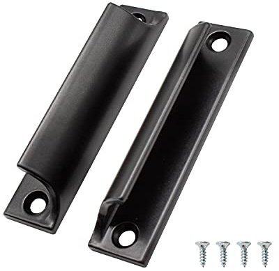 AMONENZ 2 Pièces 90 mm Poignée de Porte Coulissante, Noir Aluminium Poignée Meuble, Poignee de Meuble Cuisine, pour Portes de Balcon, Portes Coulissantes, Tiroirs