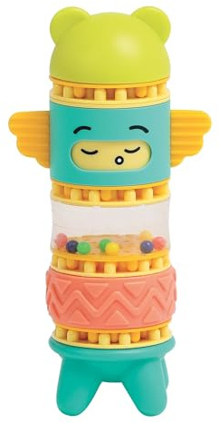 LUDI Guck Guck Totem PICOTON – Konstruktionsspielzeug – Steck und Stapelspiel für Babys – Fördert Motorik und Geschicklichkeit – Ab 10 Monaten