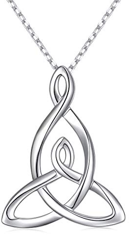 DAOCHONG 925 Sterling Silber viel Glück Irischer Schmuck Keltischer Knoten Halskette mit Anhänger für Frauen