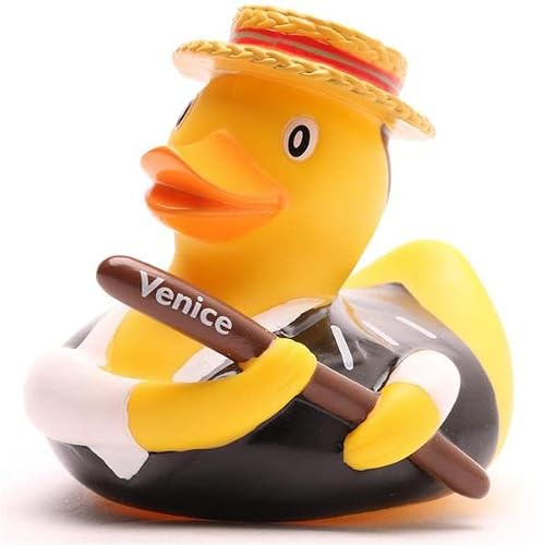 Duckshop I Badeente Gondolier Venice I Quietscheente Venedig I Quietscheentchen L: 10 cm I Geschenk Reise-Fans I Präsent Italien-Urlauber I Für Sammler