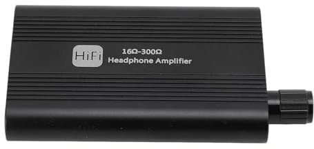 Headphone Amplifier, Portable 2 Stage Gain HiFi Earphone Amp, 16 to 300 Ohm 3.5mm AUX Input Output Earphone Amp Compatible with Mp3 Mp4 Phone Computers CD Players