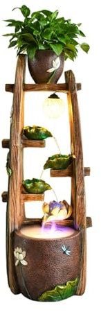 Fontaine de Jardin Creative Une étagère for Fontaine à Fleurs avec humidificateur à brumisation, Fontaine intérieure et extérieure sur Pied for la Maison, la Chambre à Coucher, la décoration de Patio