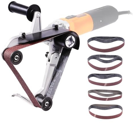 VEVOR Adattatore levigatrice a nastro per smerigliatrice angolare tubo lucidatura levigatura accessorio filettatura metrica M14 10 strisce abrasive strumento professionale