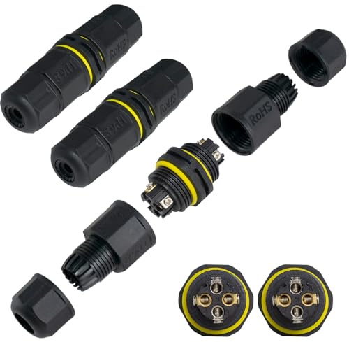 Duttek Junction Box Outdoor Waterproof IP68 Electrical Cable Connector 4pin M20 Plug Wire Range Ø3mm 4.5-10mm External Cord Boxes for Outdoor Billboards, Road Landscape Lights, Etc 2 pcs