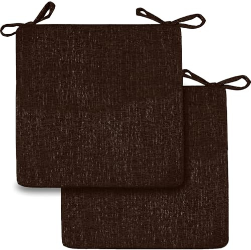 2/4/6er Set Sitzkissen Stuhl Waschbares Stuhlkissen mit Bindeband 40x40/45x45/50x50cm Rutschfestes Sitzpolster halbrund geeignet for Gartenstuhl, Esszimmerstuhl oder Bürostuhl(Light coffee,2pcs:45x45x