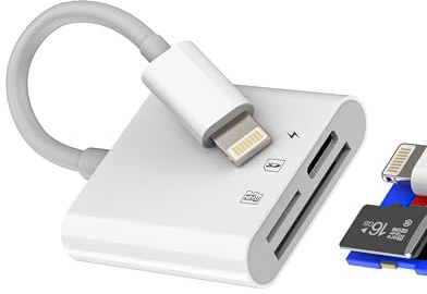 Lightning SD-kortläsare (3 i 1) Micro SD-kortläsare för Apple iPhone 14 laddning telefonadapter kameraminne minneskamera TF-kort extern överföring för iPad
