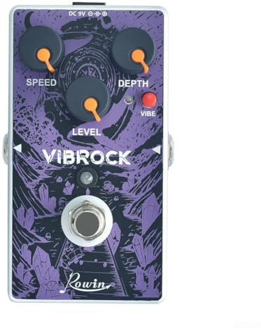 Hasaller Rowin Vibe Pédale d'effet pour guitare Vibrock Chorus-Tremolo Monoblock Pédale de modulation pleine grandeur True Bypass RE-02