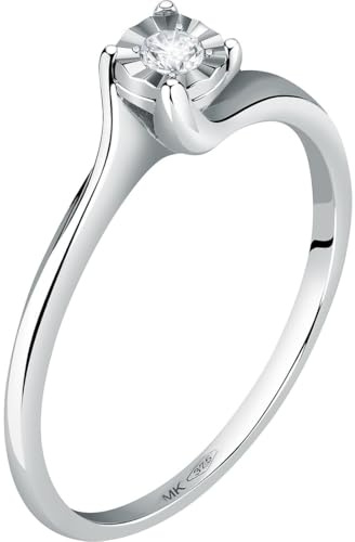 CHRIST Damen-Damenring 375er Weißgold 1 Diamant